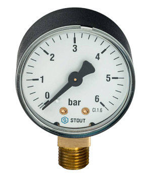 Манометр рад. корпус Dn 50 1/4 мм 6 атм. STOUT